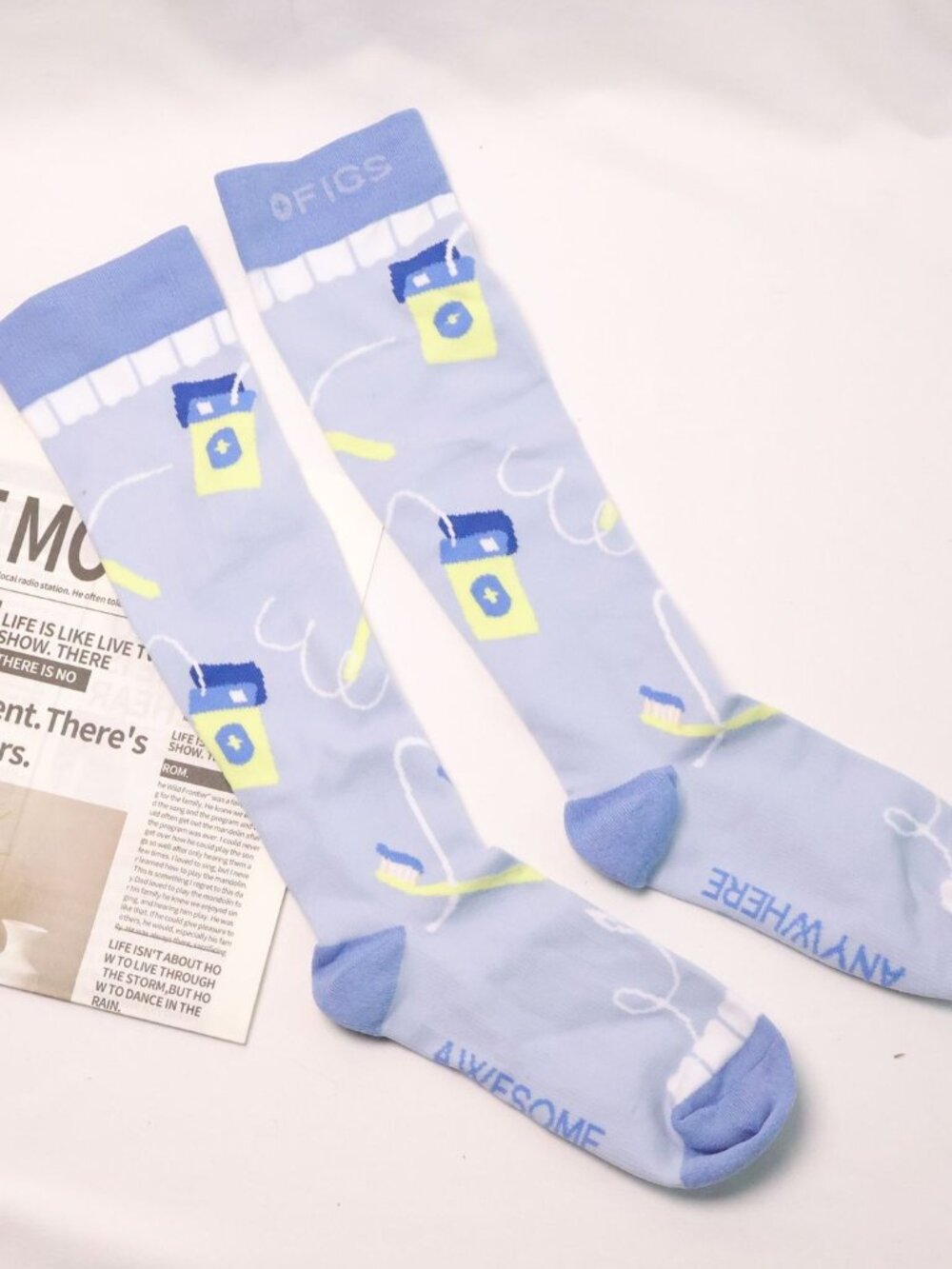 Figs Light Blue Compression Socks | Size M